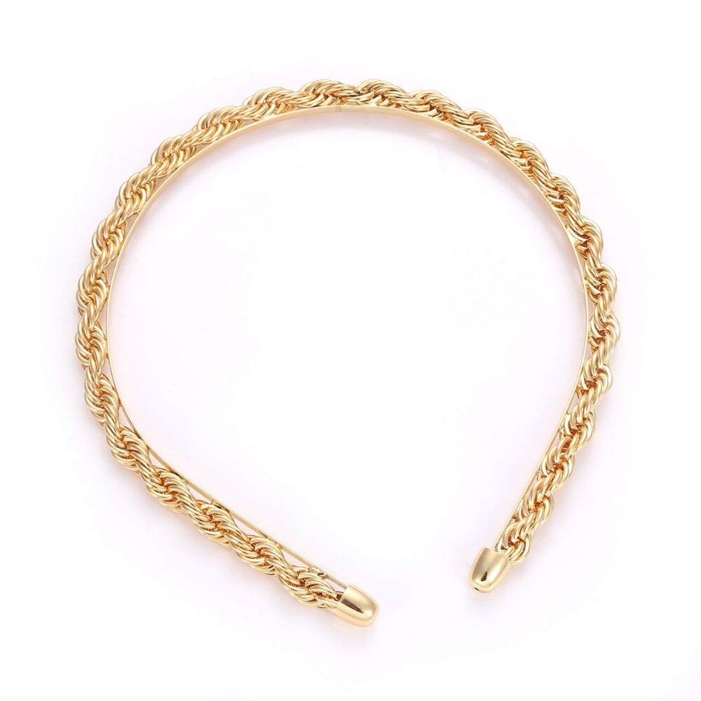 Chain Headband for Women Gold Metal Twisted Hair Chains Statement Hairband Hair - Picture 5 of 7
